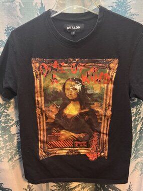 Reason Brand T-shirt Men’s Medium Mona Lisa “One Of A Kind” *See Description*